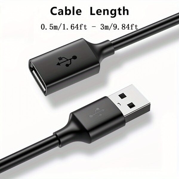 USB 2.0 Extension Cable High-Speed USB Extender Cord for Smart TV PS4 Xbox One SSD