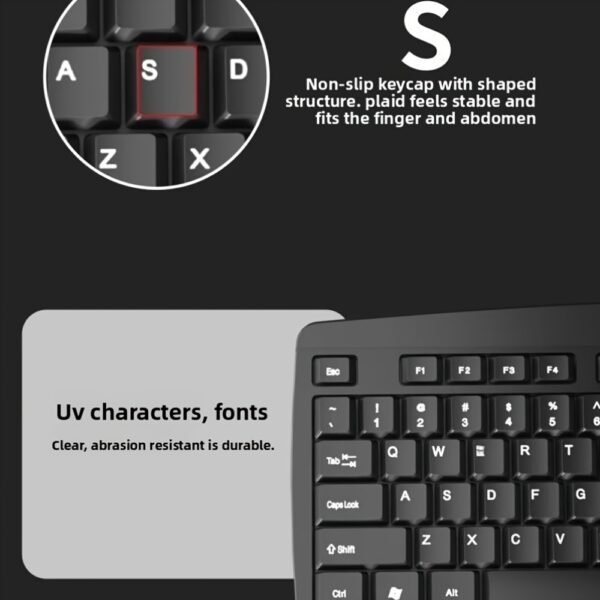 Business Silent Wireless Keyboard & Mouse Combo Set for Office & Home Use