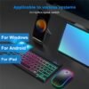Ultra-Slim Backlit Wireless Keyboard and Mouse Set for iPad Android Windows Tablet Phone