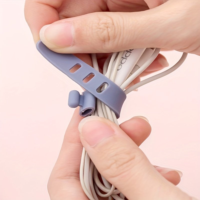 Silicone Cable Tie Random Colour Reusable Wire Organizer Strap