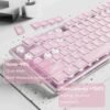 EWEADN Wired Mechanical Feel Gaming Keyboard with Backlight Aluminum Alloy Panel