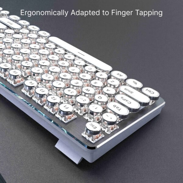 EWEADN Retro Punk Mechanical Gaming Keyboard with LED Backlight