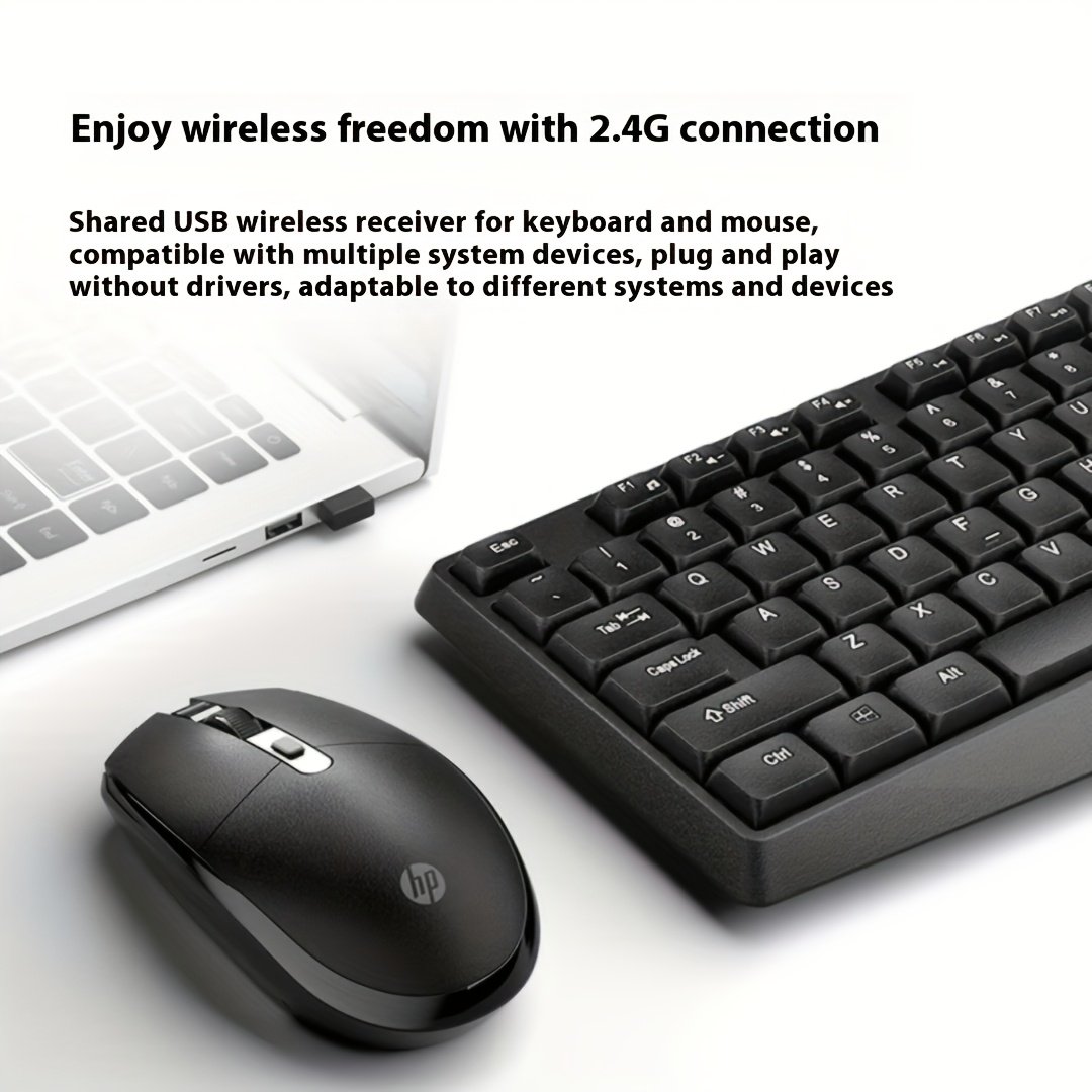 HP Wireless Keyboard and Mouse Combo for Office Laptop & Desktop PC