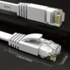 Cat6 Flat Ethernet Cable Long High-Speed Internet Patch Cord with RJ45 Connectors