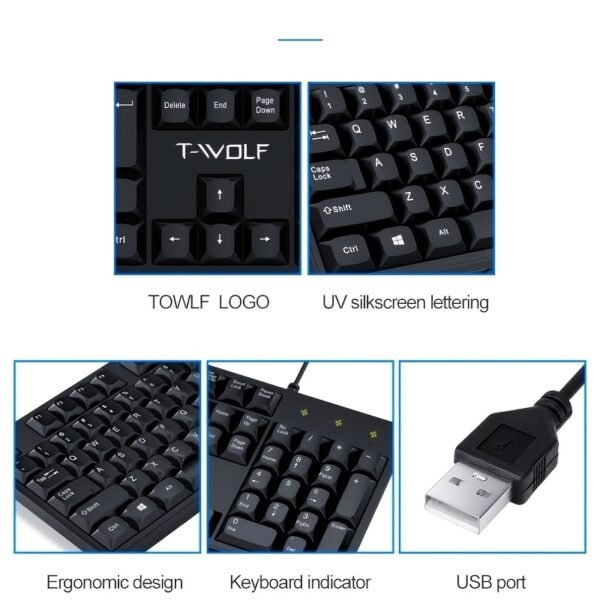 Wired Keyboard And Mouse Set for PC Laptop Office Esports Gaming