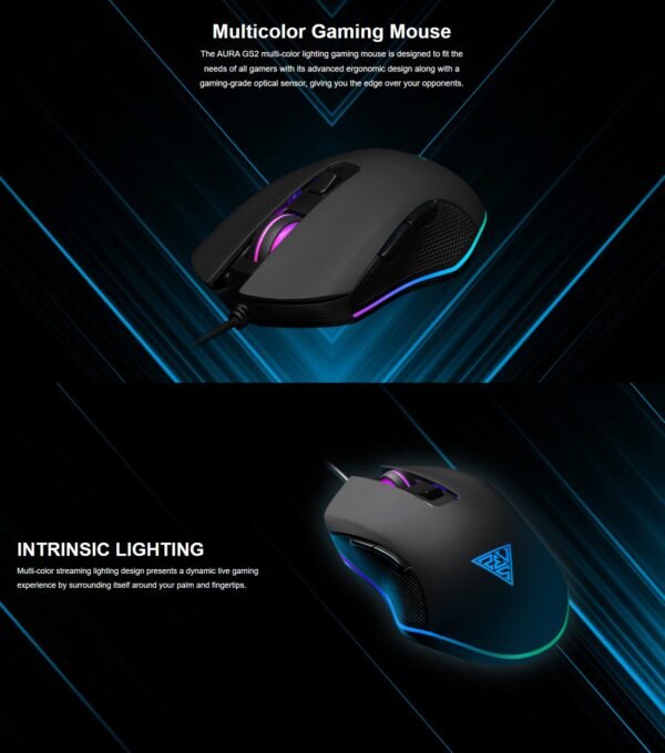 Gamdias Aura GS2 Multicolor Wired Gaming Mouse with 3600 DPI Optical Sensor | Advanced Ergonomic Design